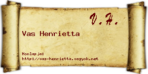 Vas Henrietta névjegykártya